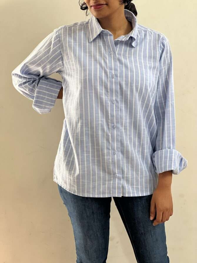 Classic striped oversized shirt - Image 4