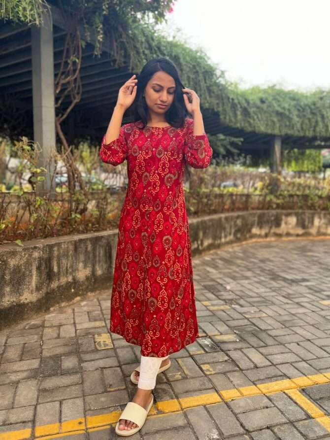 Ruby red kurta