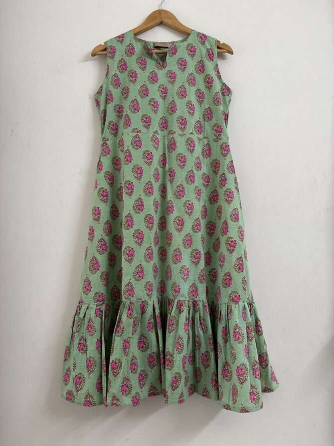 Printed cotton layered dress - Image 2