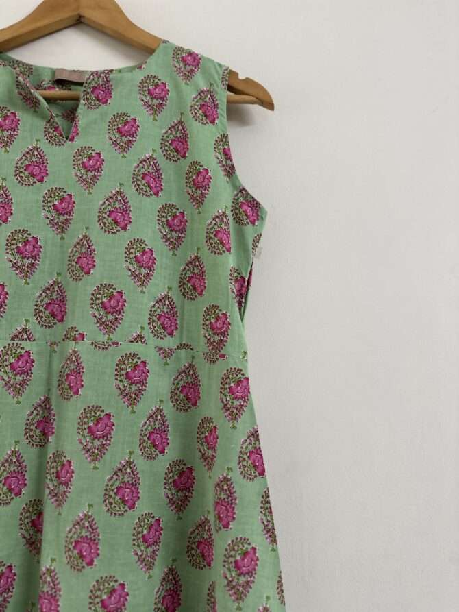 Printed cotton layered dress