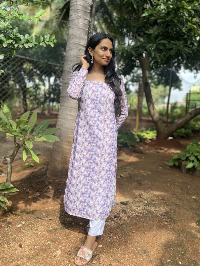 Lavender Bloom Kurta - Image 3