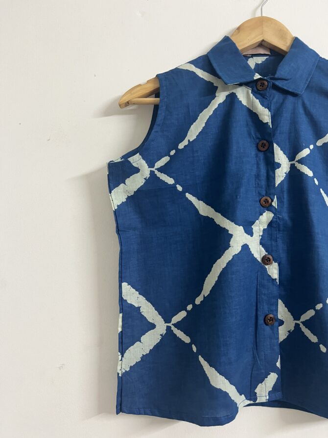 Indigo Sleeveless Shirt