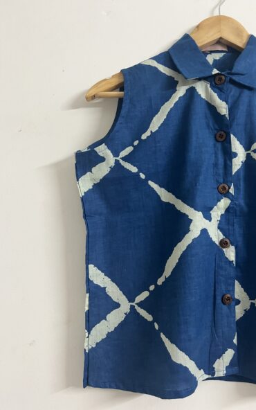 Indigo Sleeveless Shirt