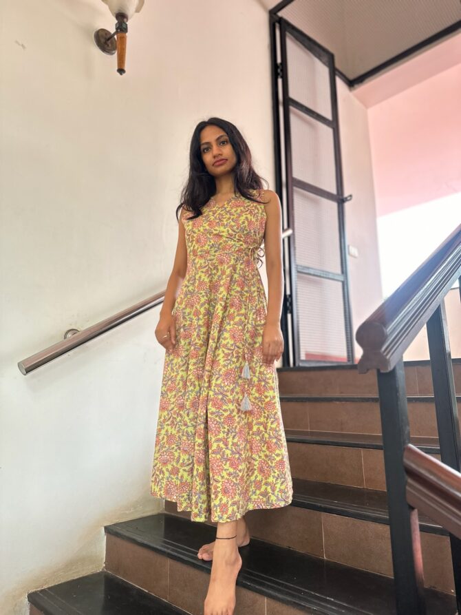 Angrakha cotton dress