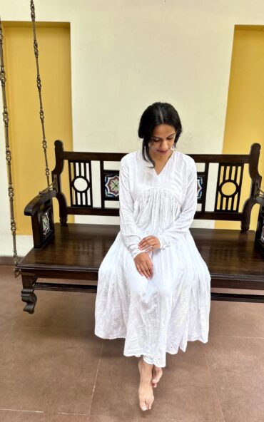 White Alia Cut Kurta