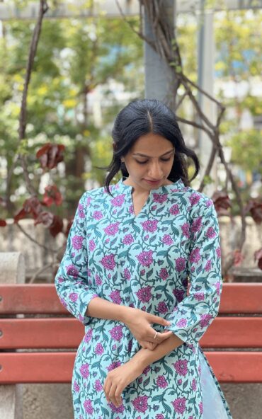 Teal Garden Kurta
