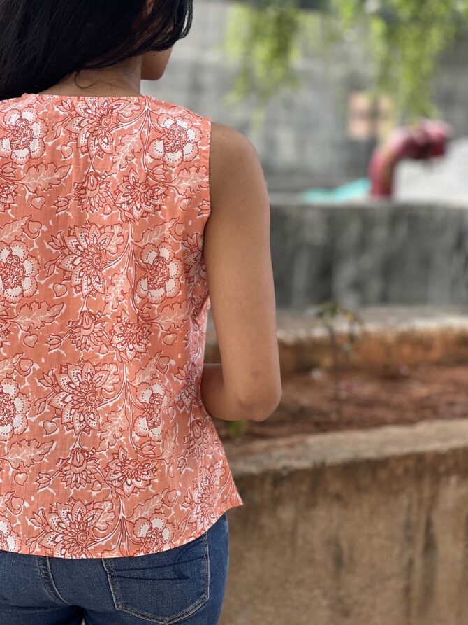 Tangerine Blush Peplum Top - Image 4