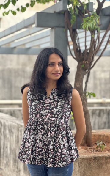 Noir Bloom Peplum Top