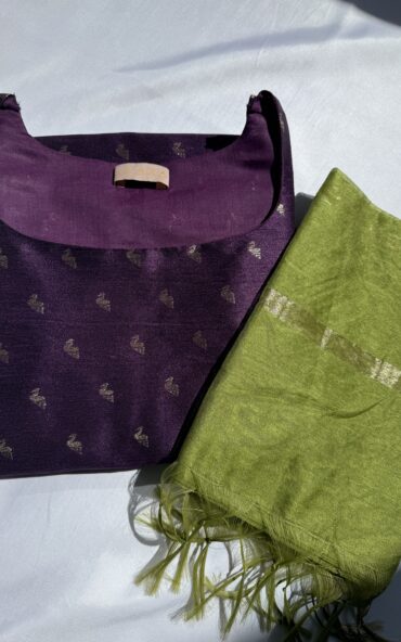 Mulberry Zari kurta with dupatta
