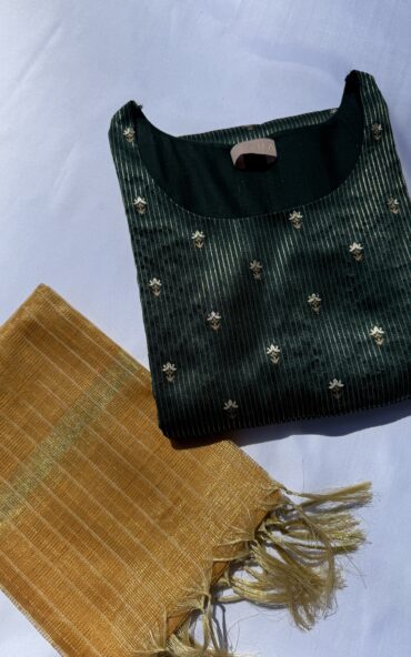 Pista Zari Kurta with dupatta